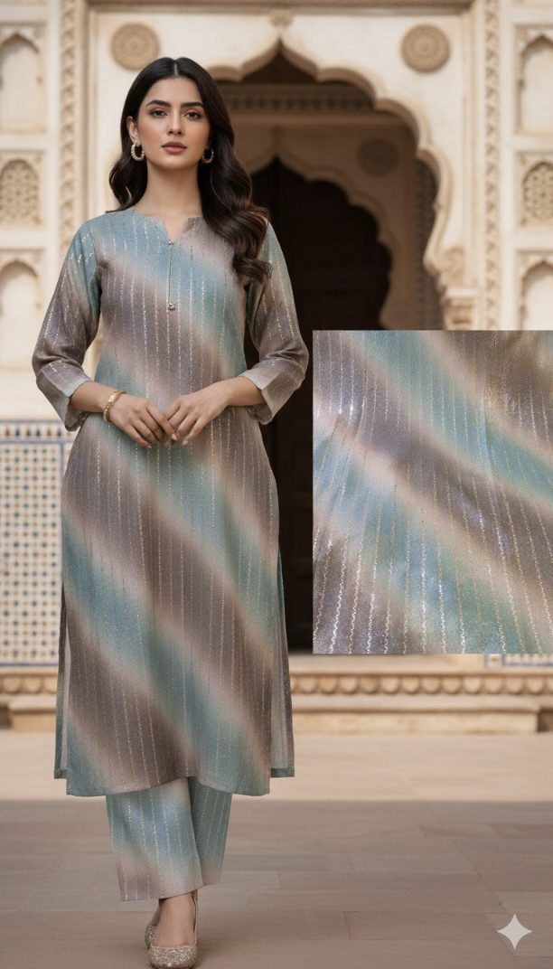 🥳 New Arrivals Sale Sale M-5342   Imported Double Shade Fancy Winter Sequance Citara Moonlight Same print Shirt & Truzer 2pc