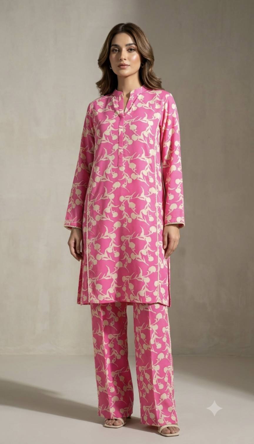 🥳 Sale Sale M-43  Rs.1290 Imported Digital Korean Georgette Same print Shirt & Truzer 2pc